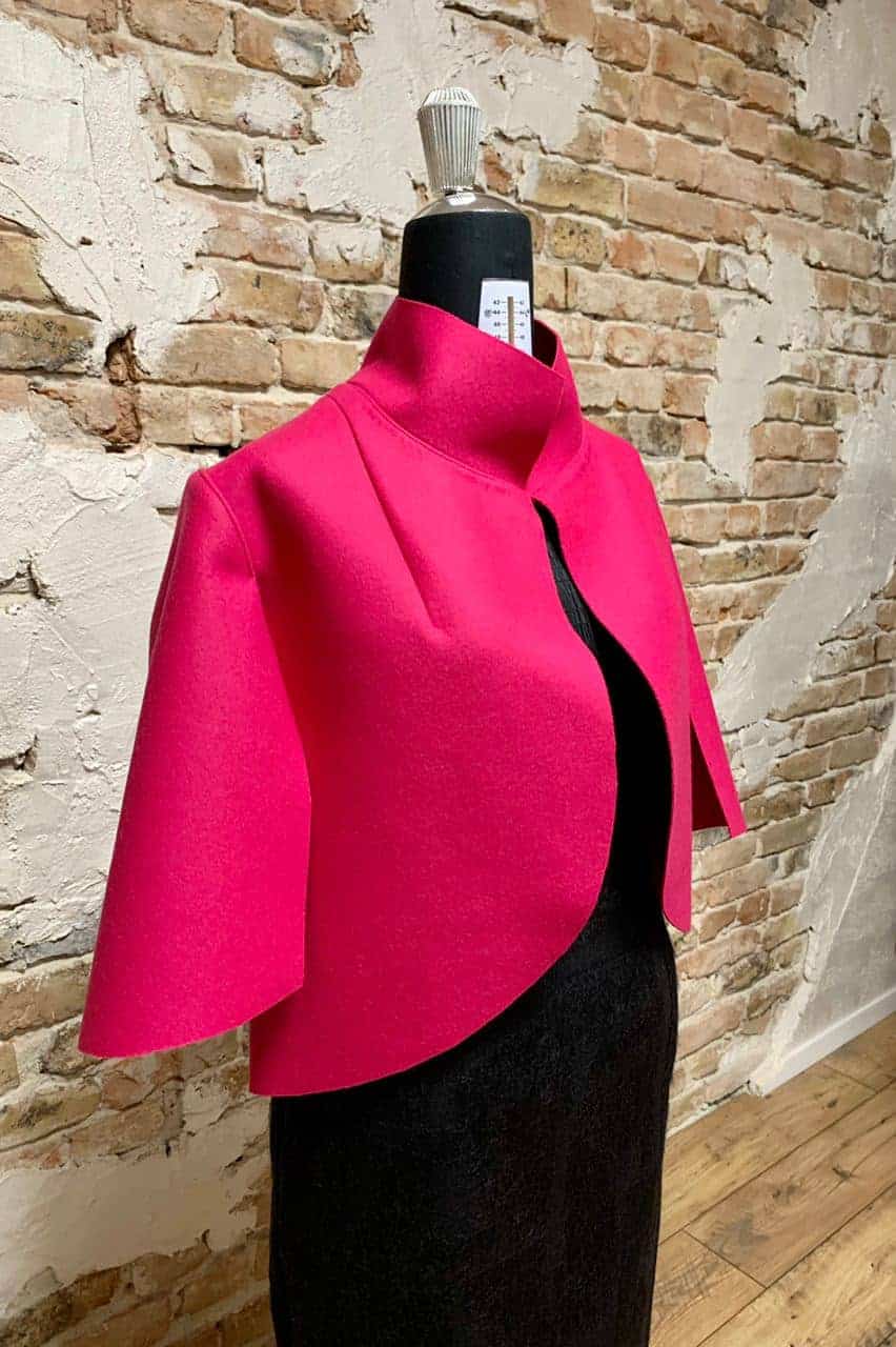 Capă din cașmir fuchsia - imagine 4