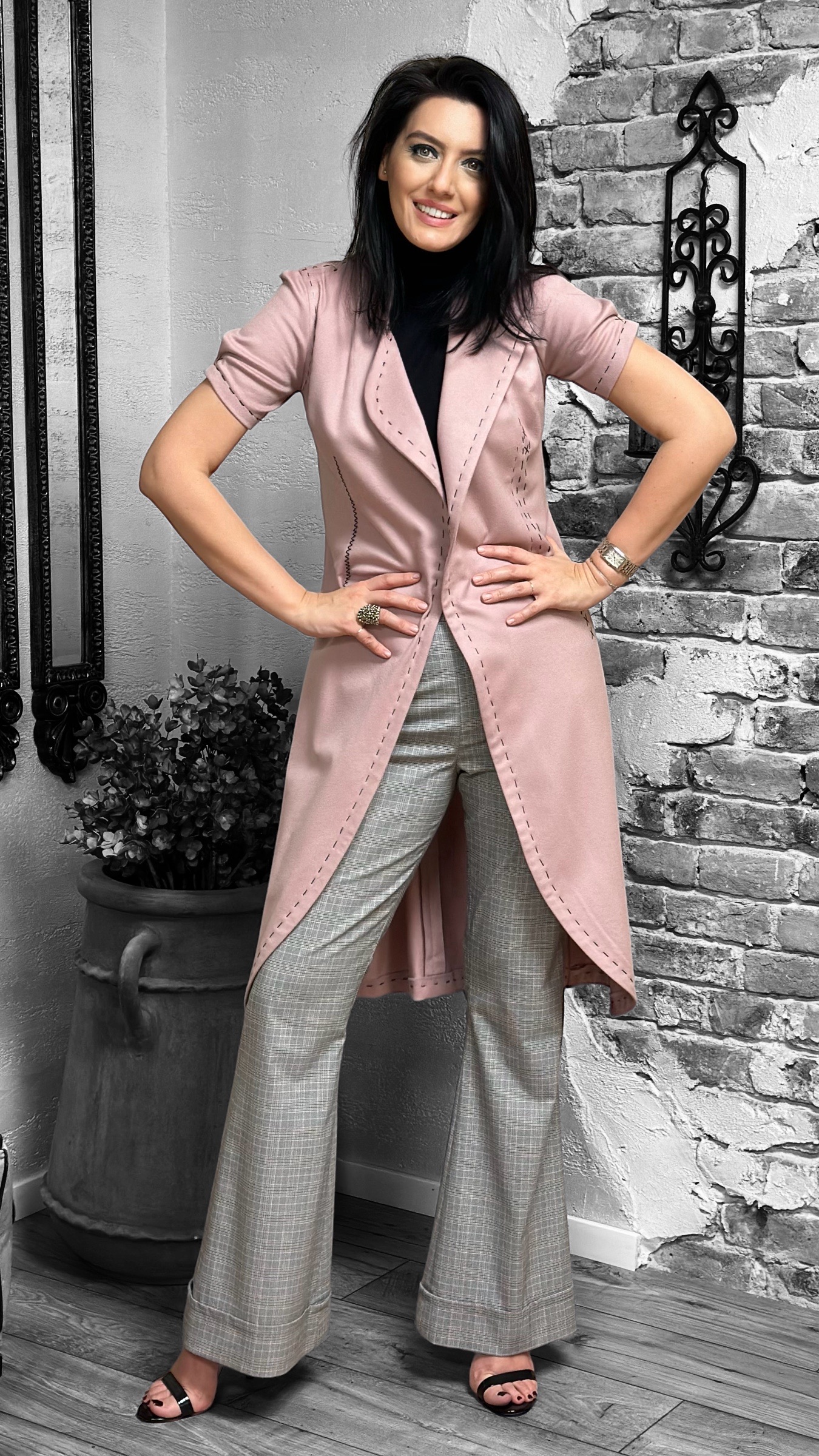 Ținută din cașmir și lână - rochie și pantaloni - imagine 3