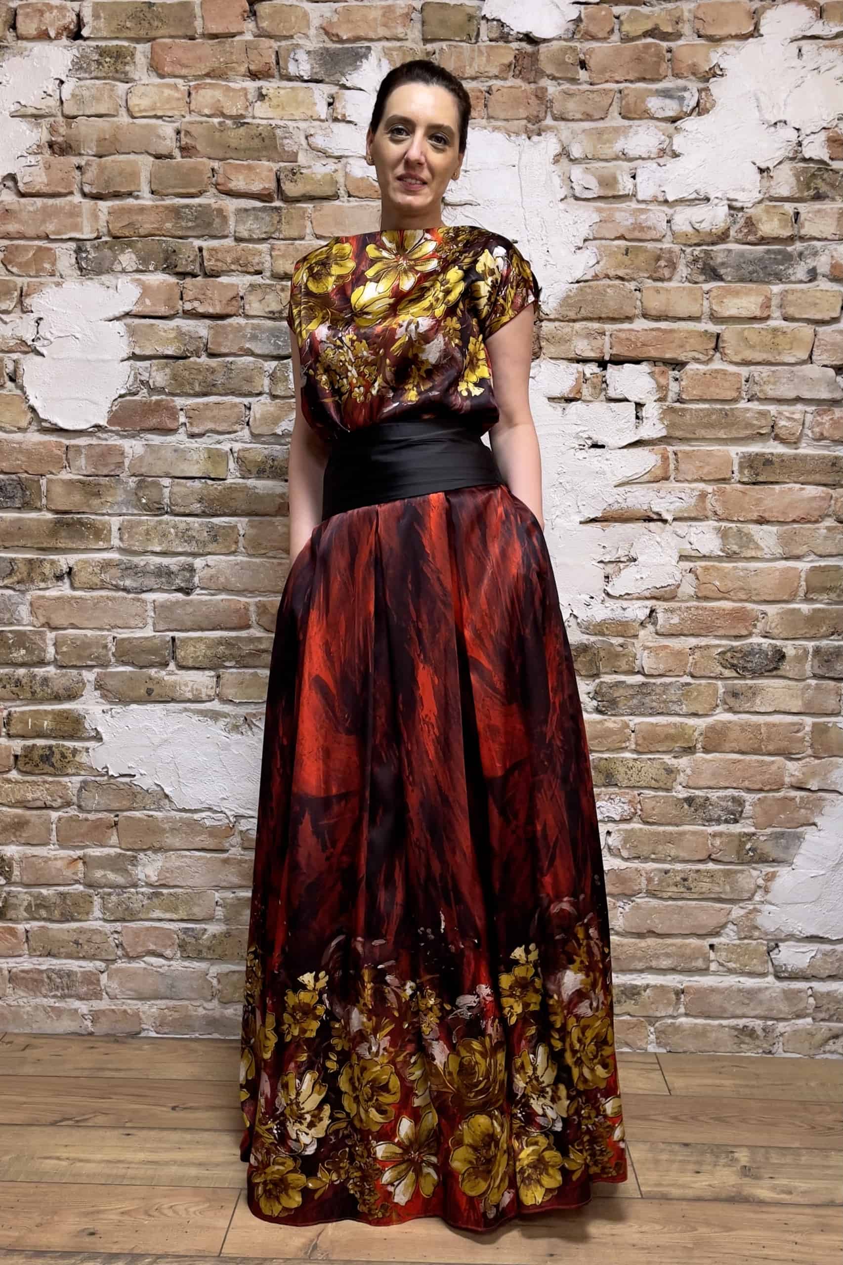 Rochie lungă din mătase naturală - imagine 3