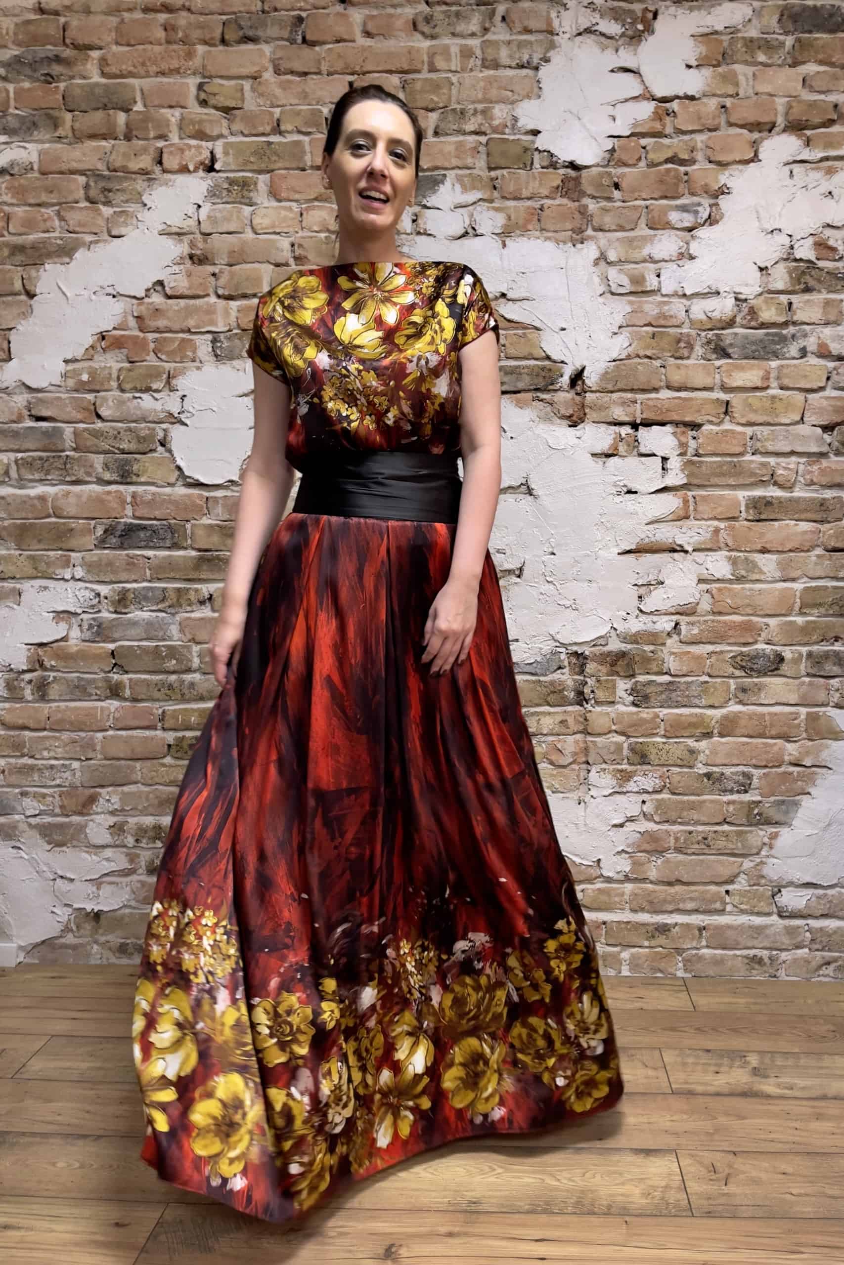 Rochie lungă din mătase naturală - imagine 2