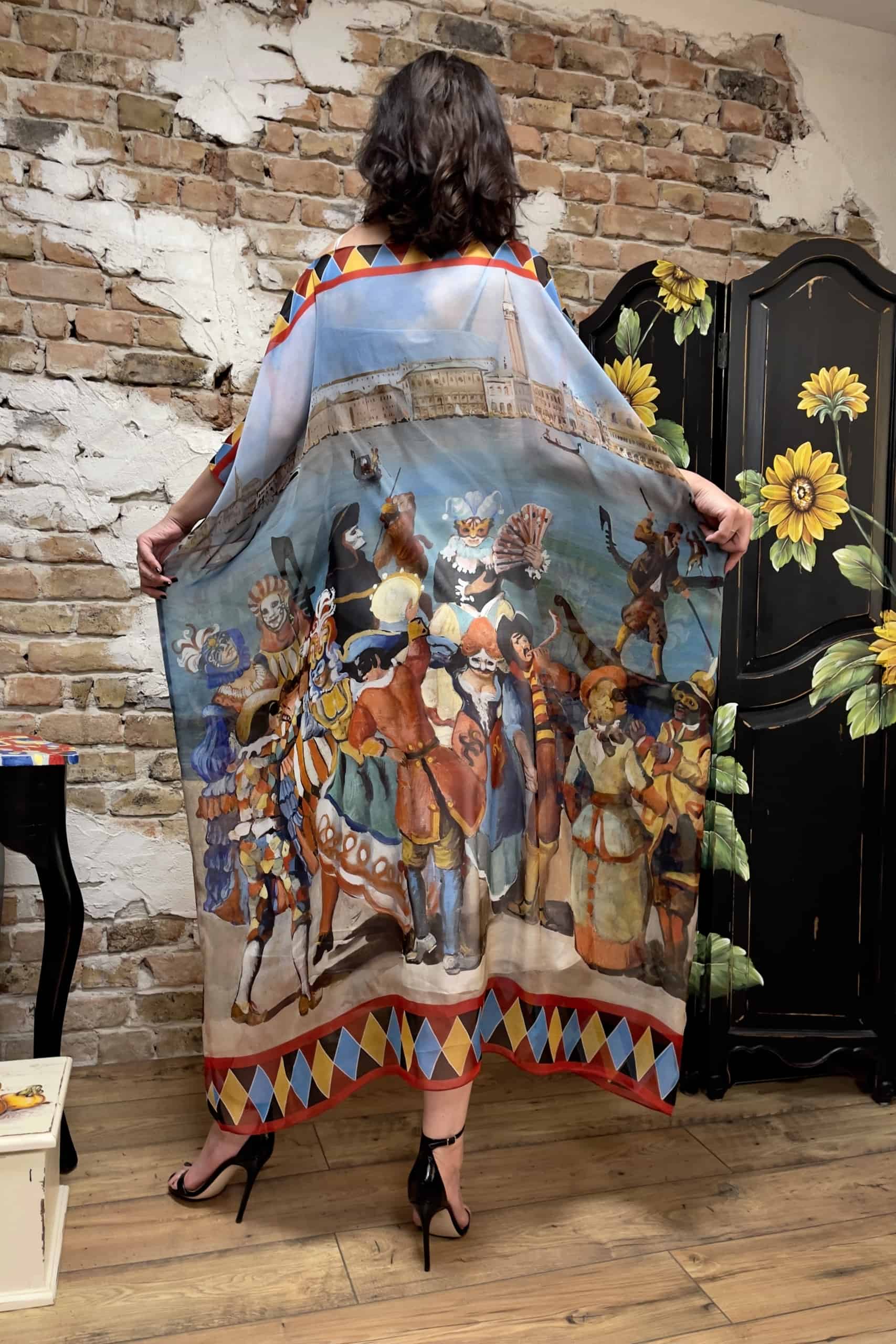 Rochie din voal de mătase naturală imprimat - imagine 5