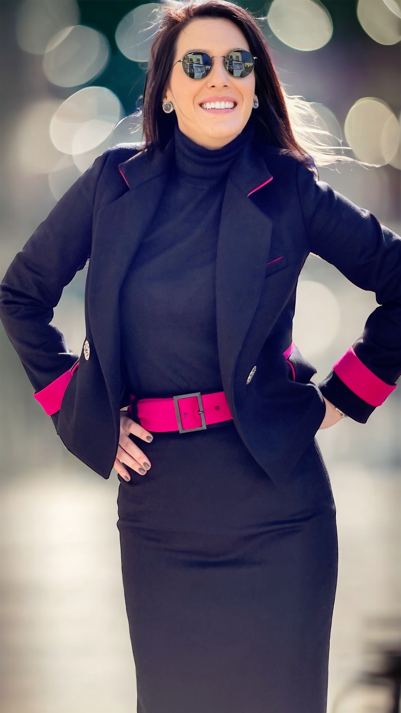 Costum negru din stofă de cașmir și lână - imagine 6