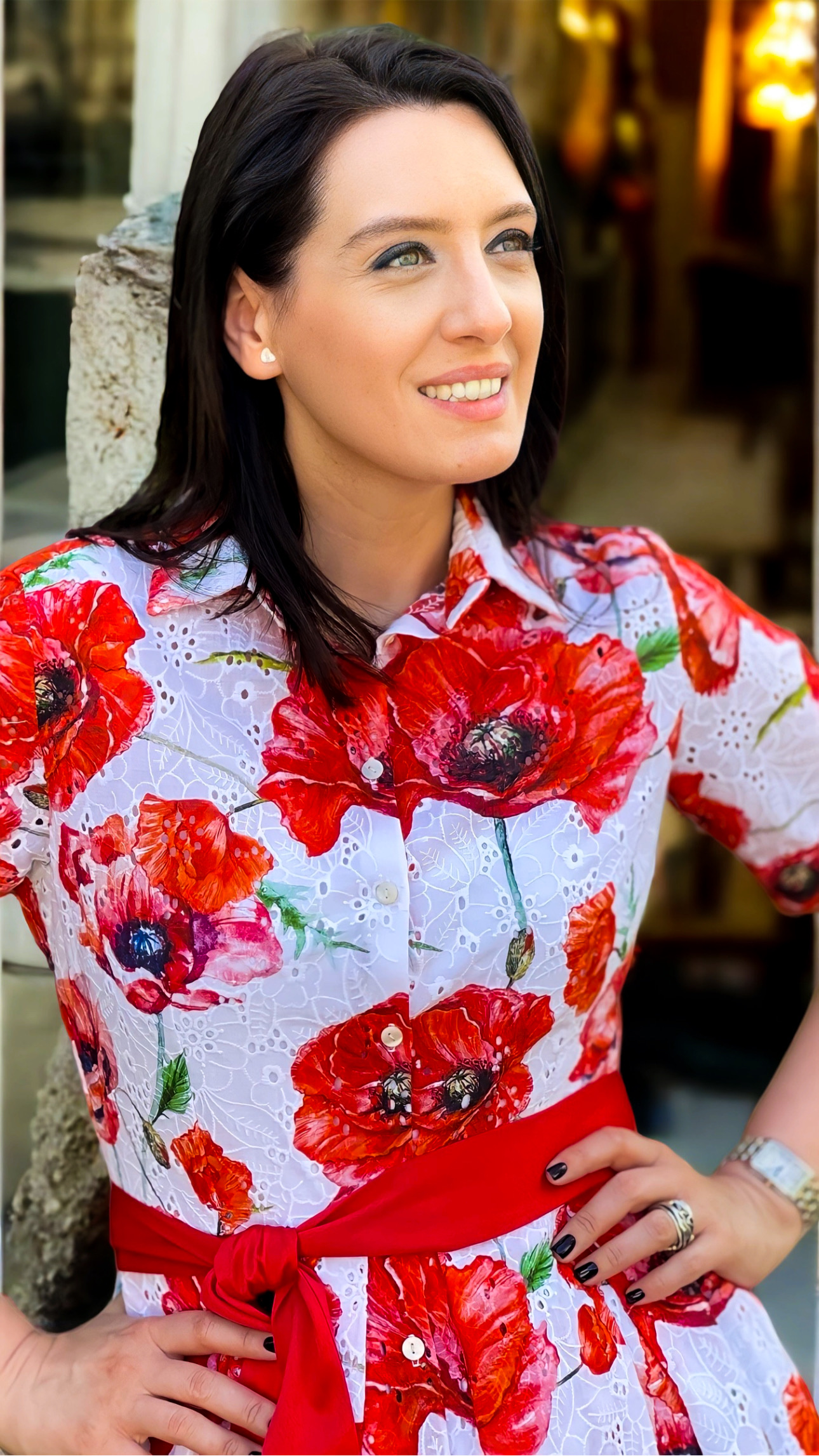 Rochie midi din bumbac Sangallo - imagine 5