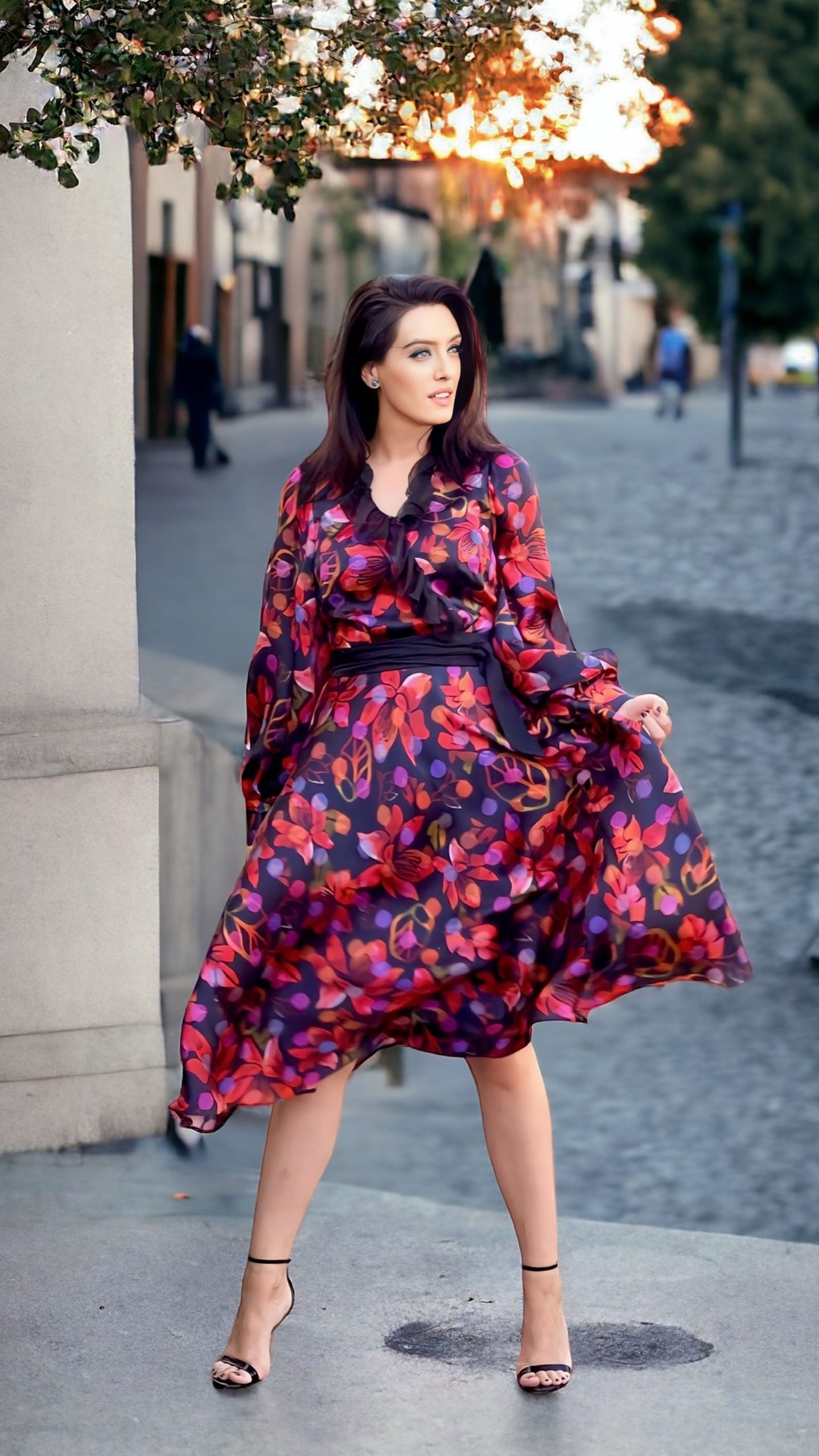 Rochie cloș midi din mătase naturală - imagine 2