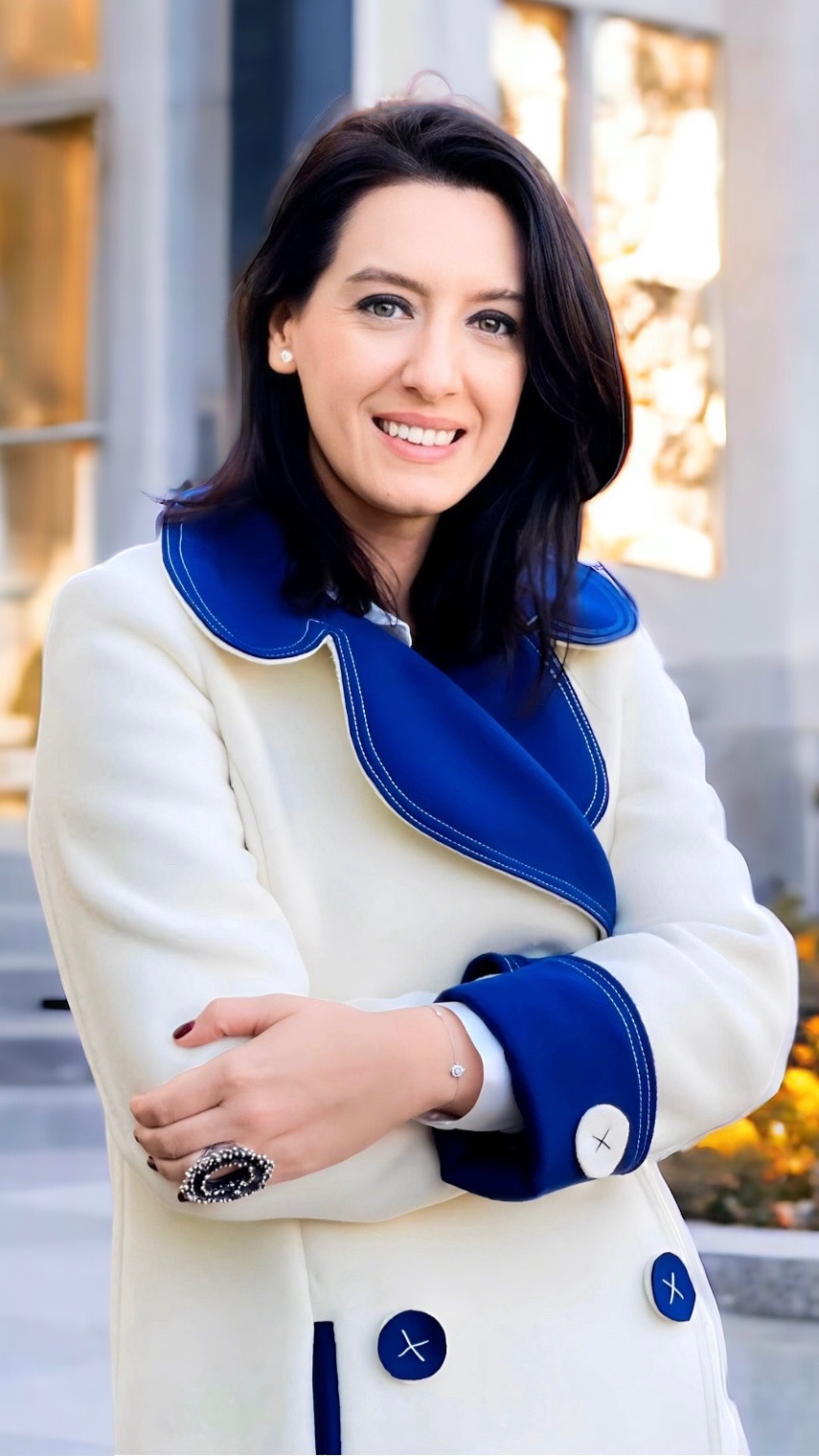 Palton și fustă conică din stofă de lână și cașmir