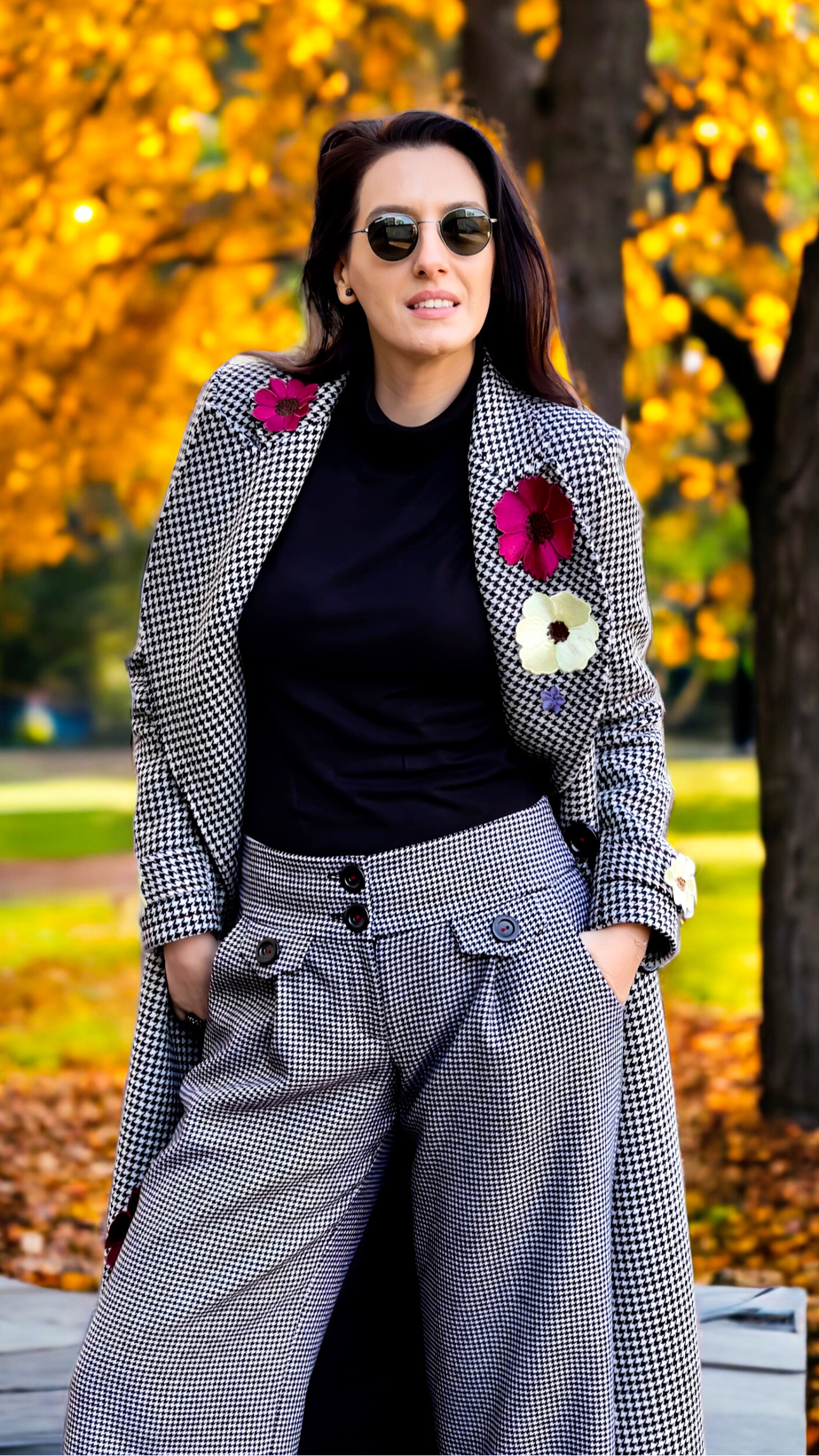 Palton și pantaloni din stofă de lână