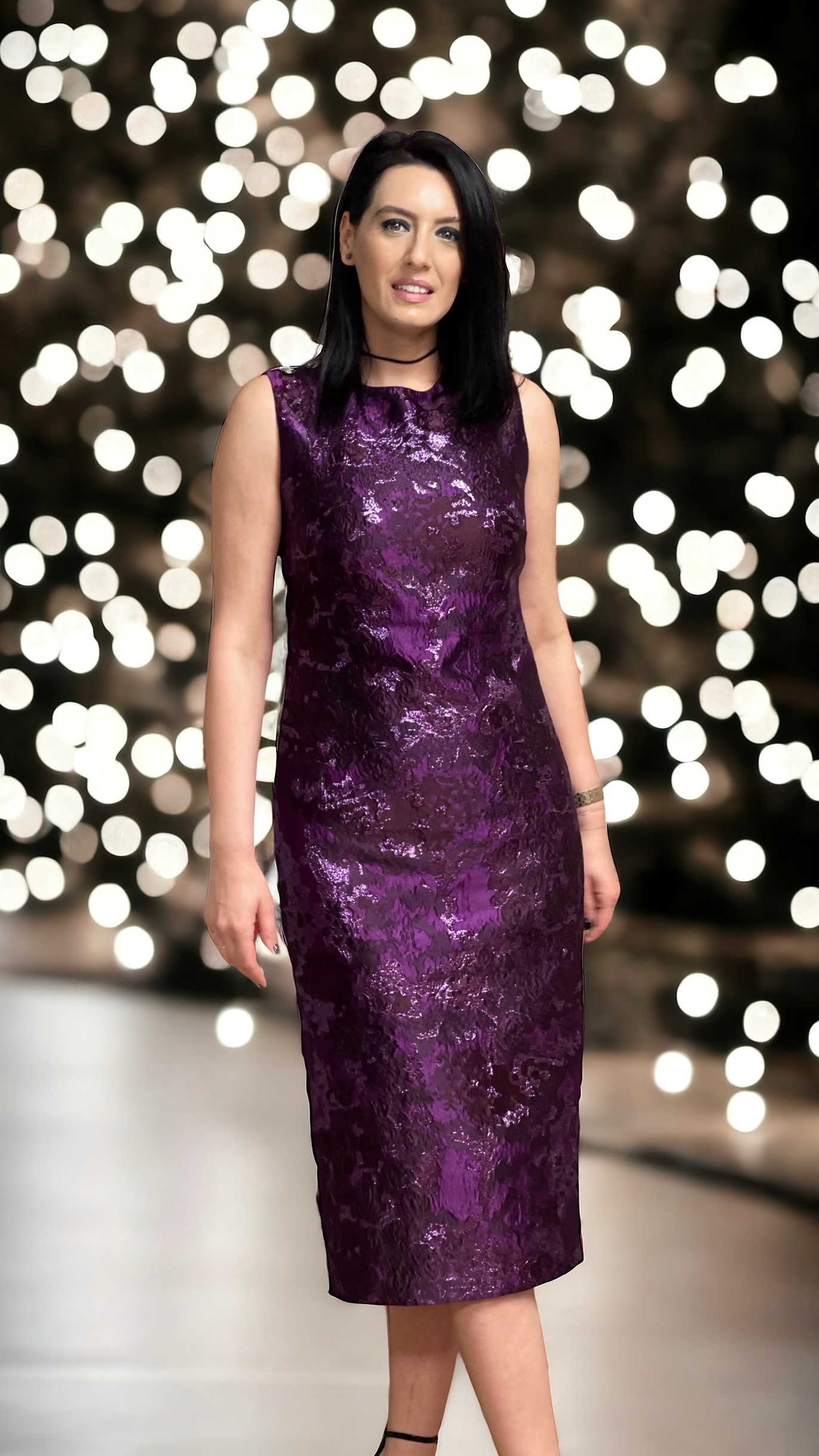 Rochie din brocart de mătase naturală - imagine 5