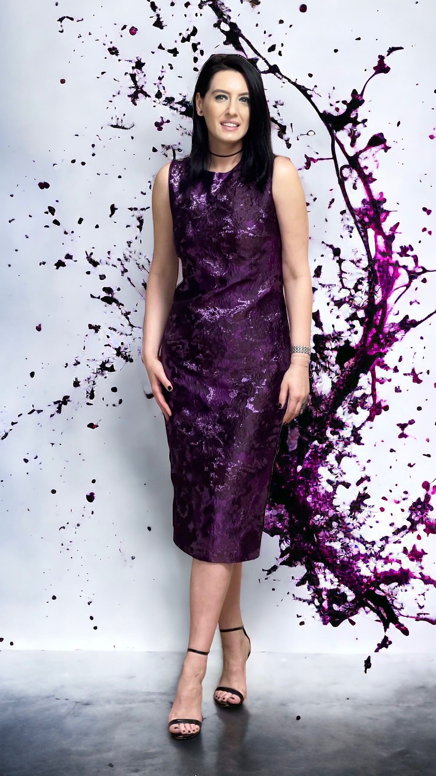 Rochie din brocart de mătase naturală - imagine 7