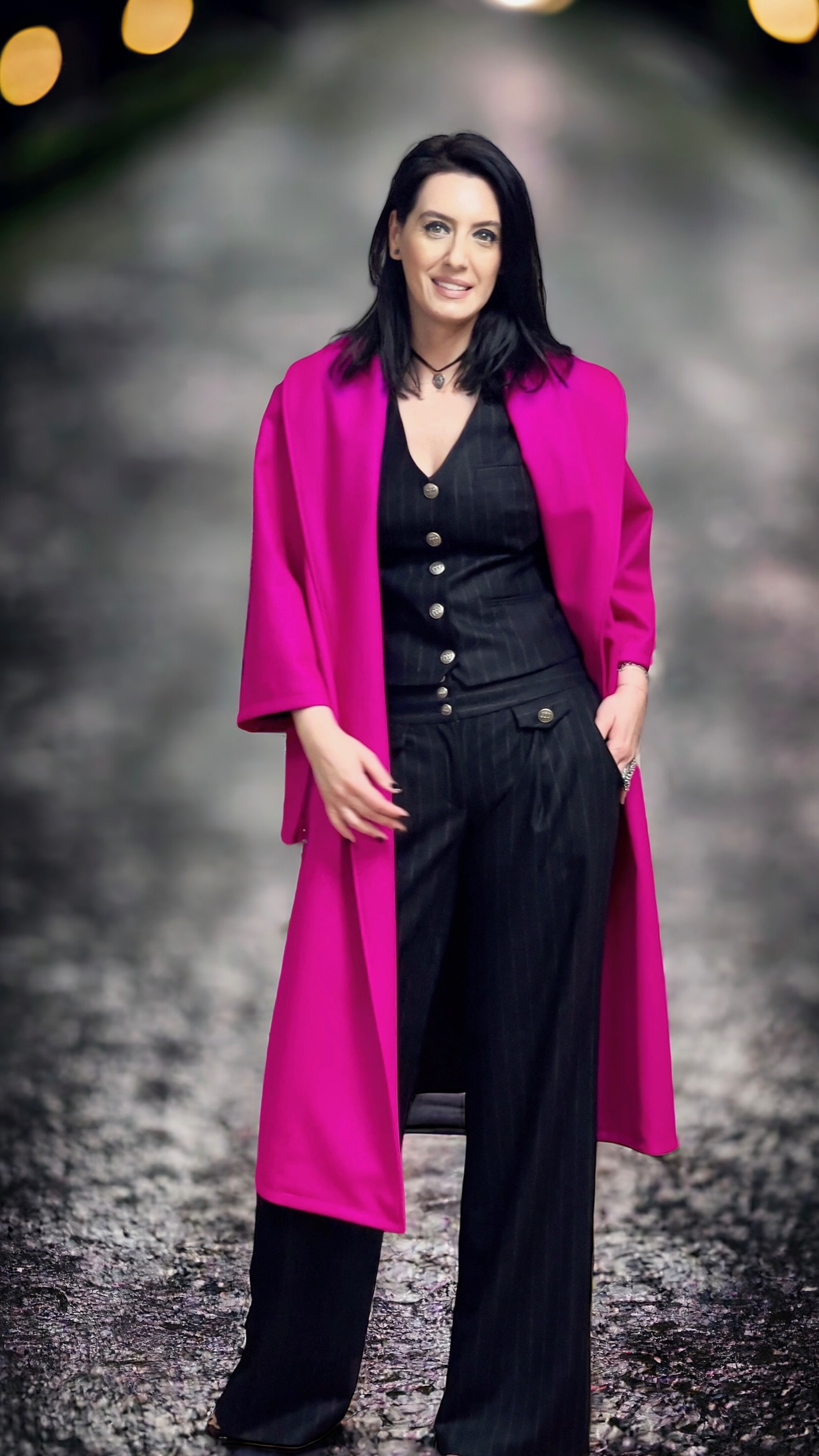 Pardesiu fuchsia oversize - imagine 3