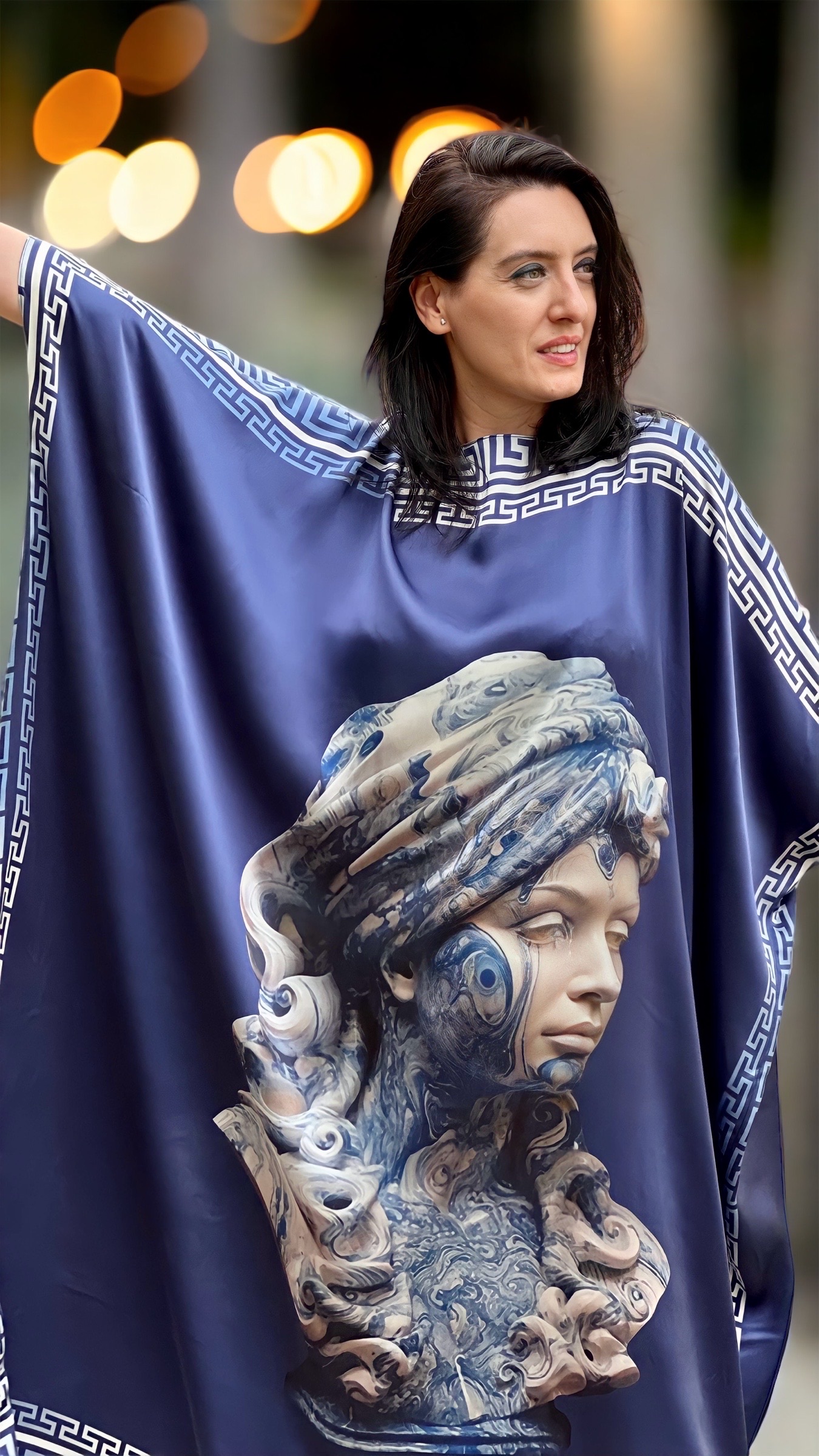 Rochie fluture din mătase naturală imprimată - imagine 5