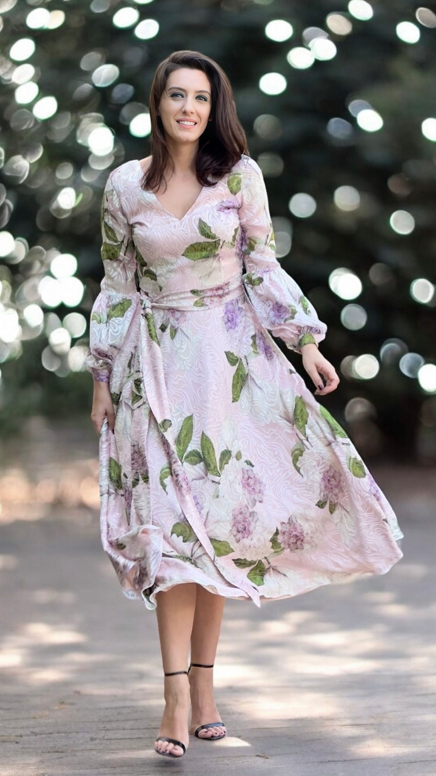 Rochie din voal de mătase naturală devore - imagine 2