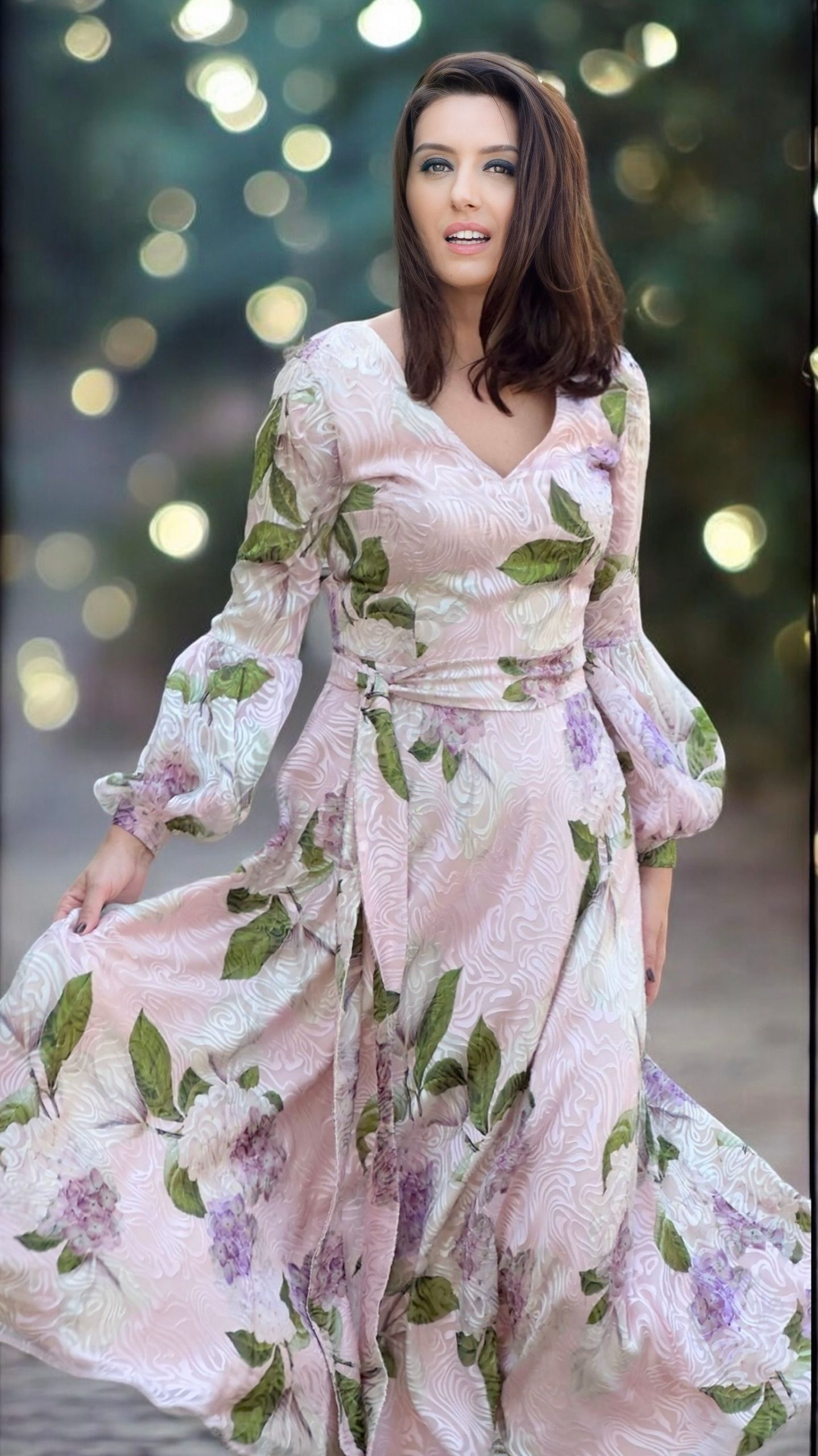 Rochie din voal de mătase naturală devore - imagine 11