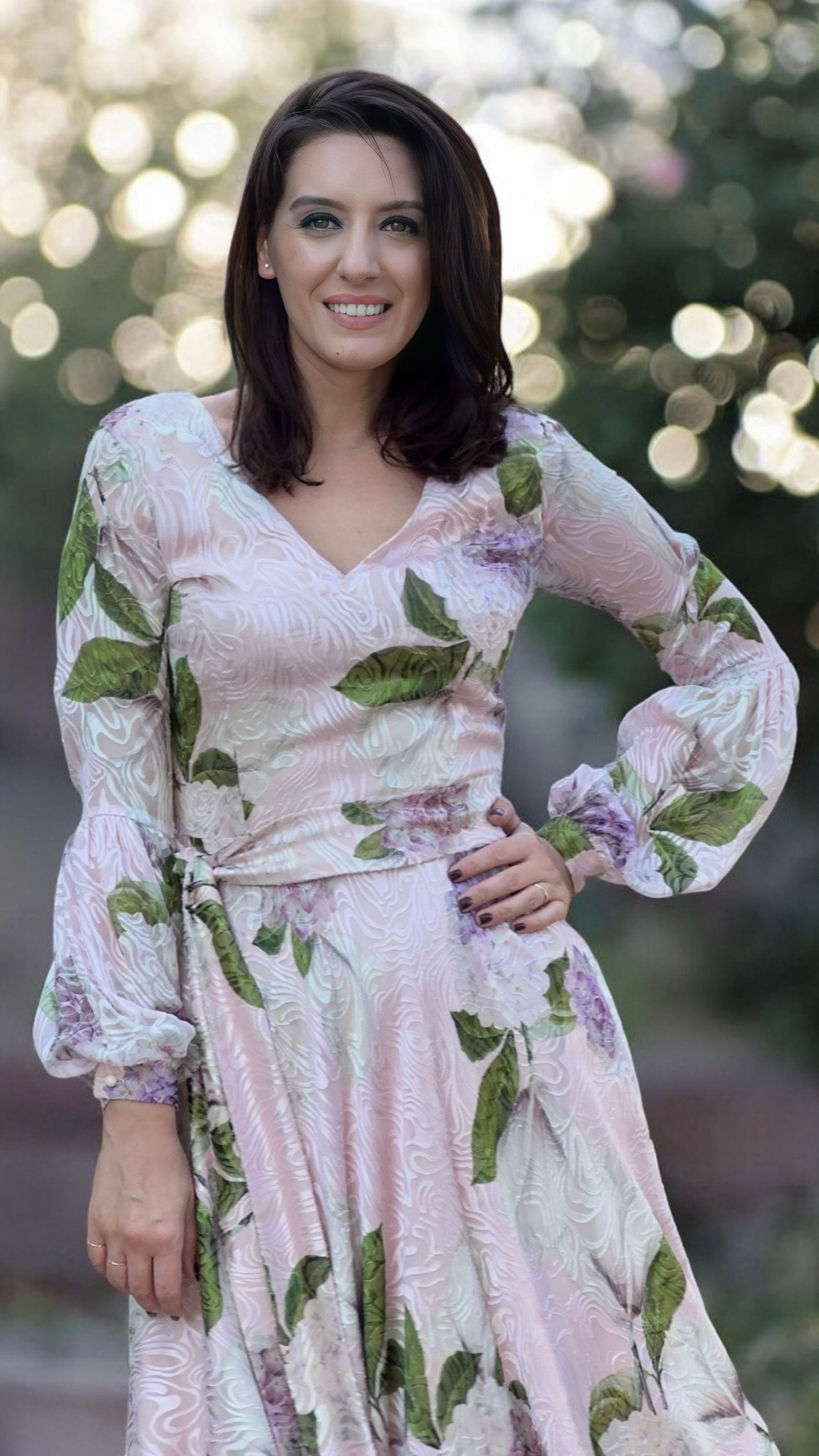 Rochie din voal de mătase naturală devore - imagine 4