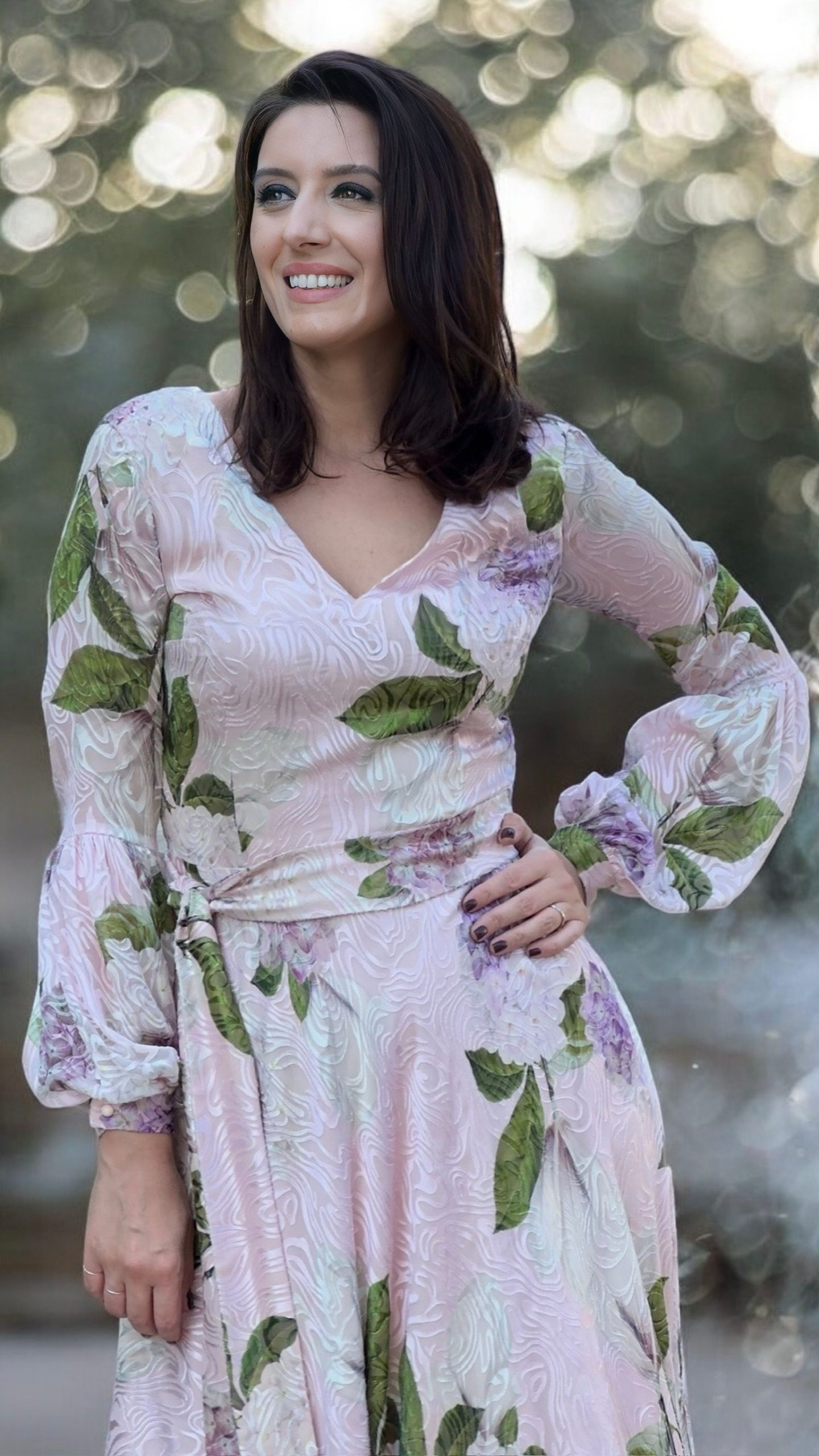 Rochie din voal de mătase naturală devore - imagine 6