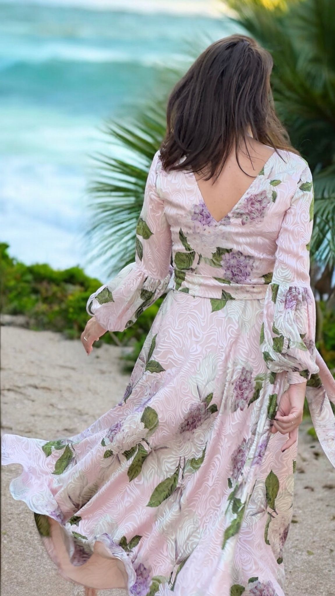 Rochie din voal de mătase naturală devore - imagine 9