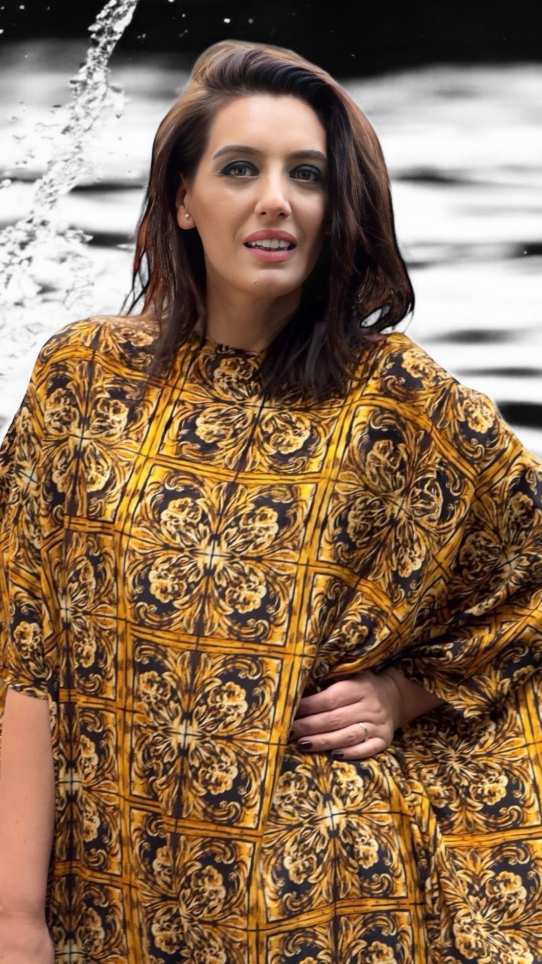 Rochie fluture din mătase naturală
