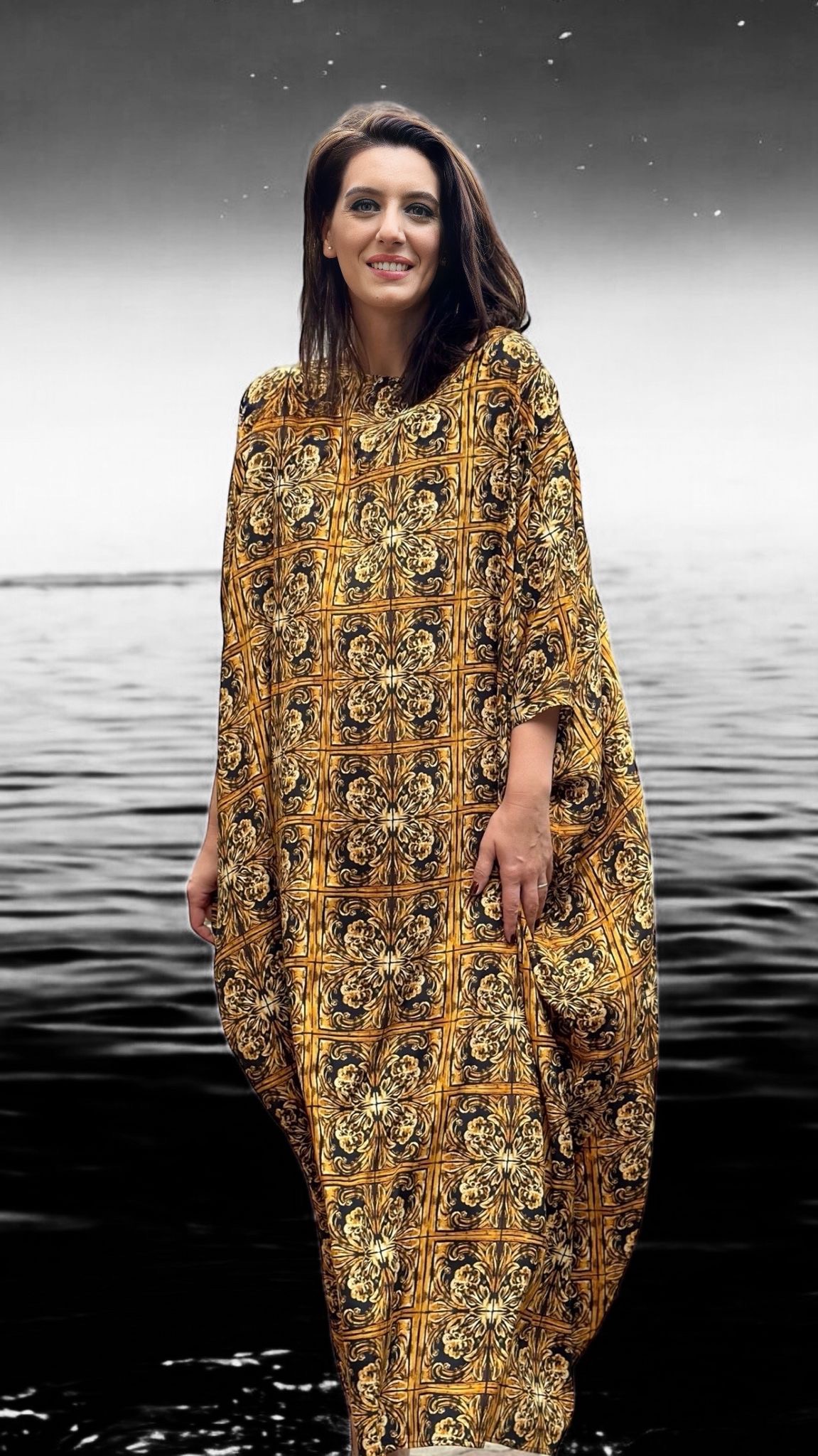 Rochie fluture din mătase naturală - imagine 3