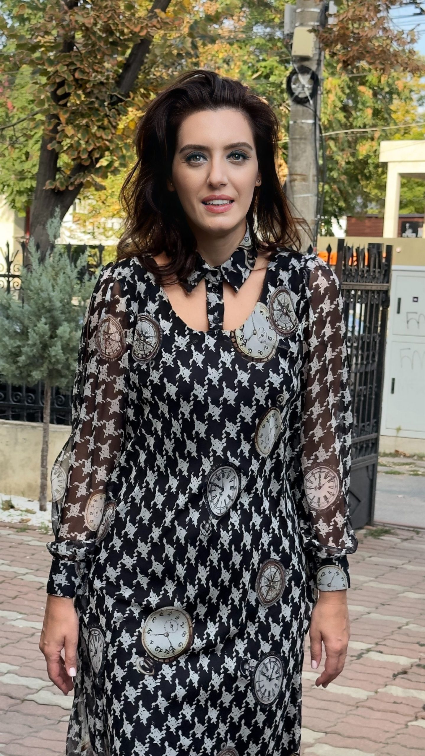 Rochie din voal imprimat