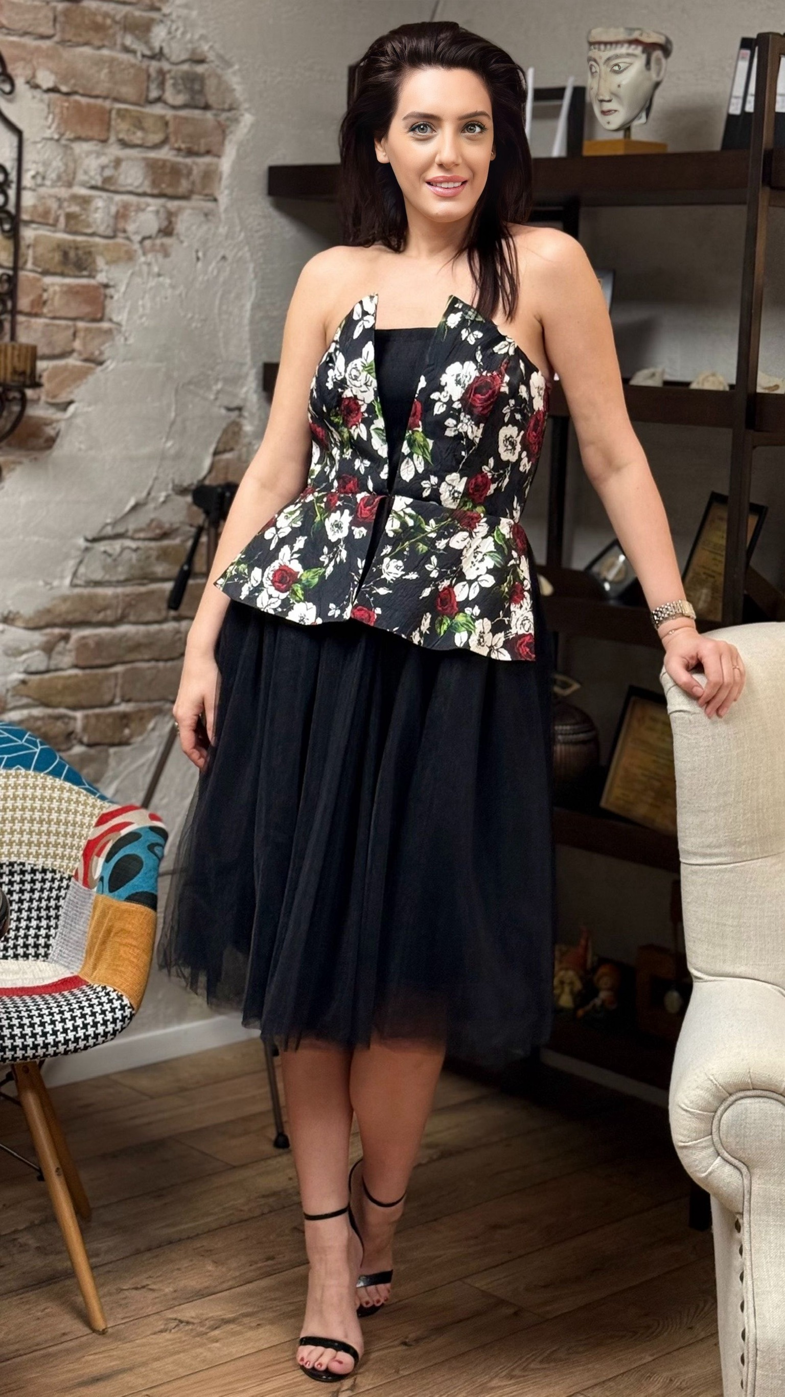 Rochie din tulle și brocart - imagine 7